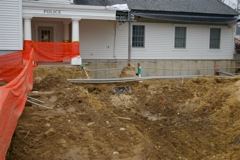 Orange Fence and Back of Building
